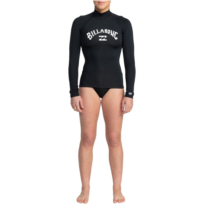 2024 Billabong Mujer Chaleco De Licra De Manga Larga Tropic Surf EBJWR03020 - Black